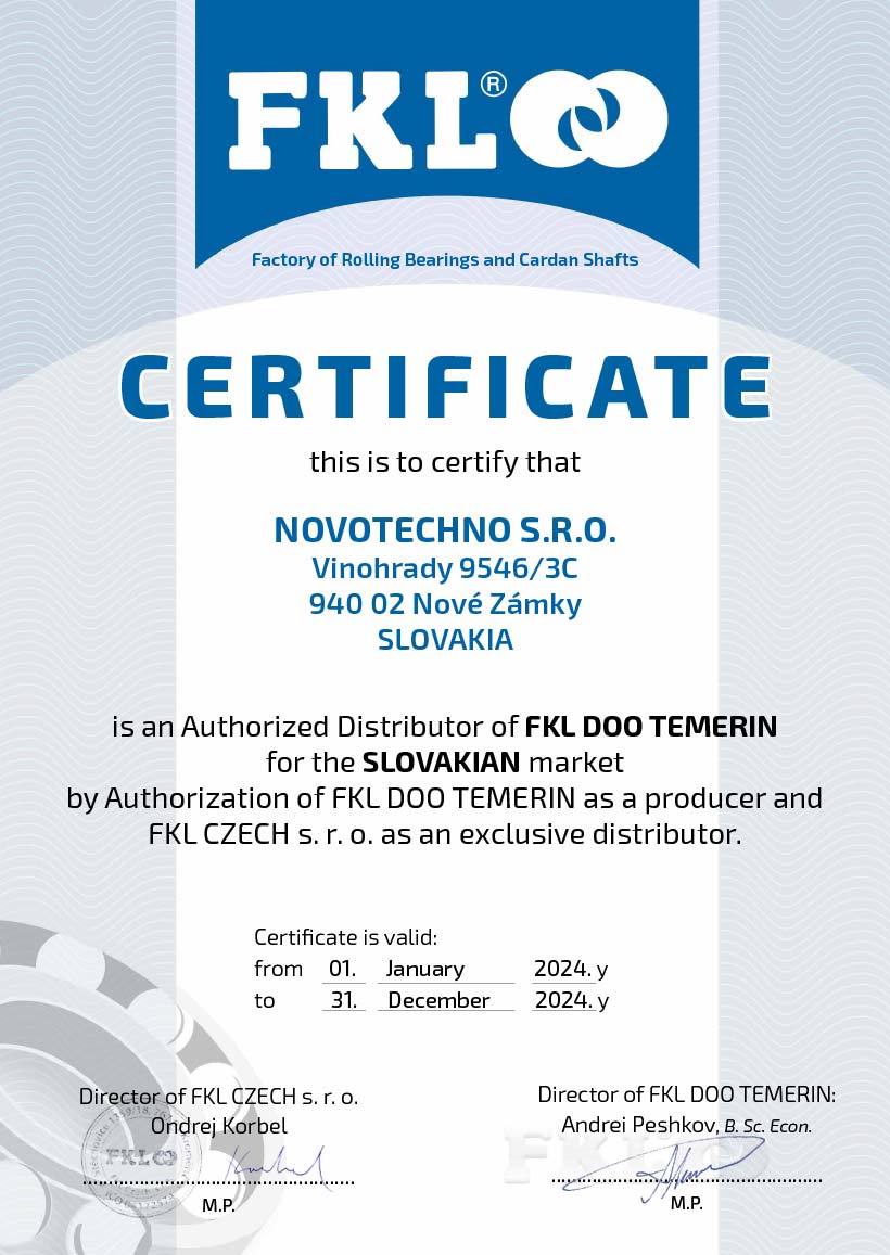 FKL certifikt Novotechno